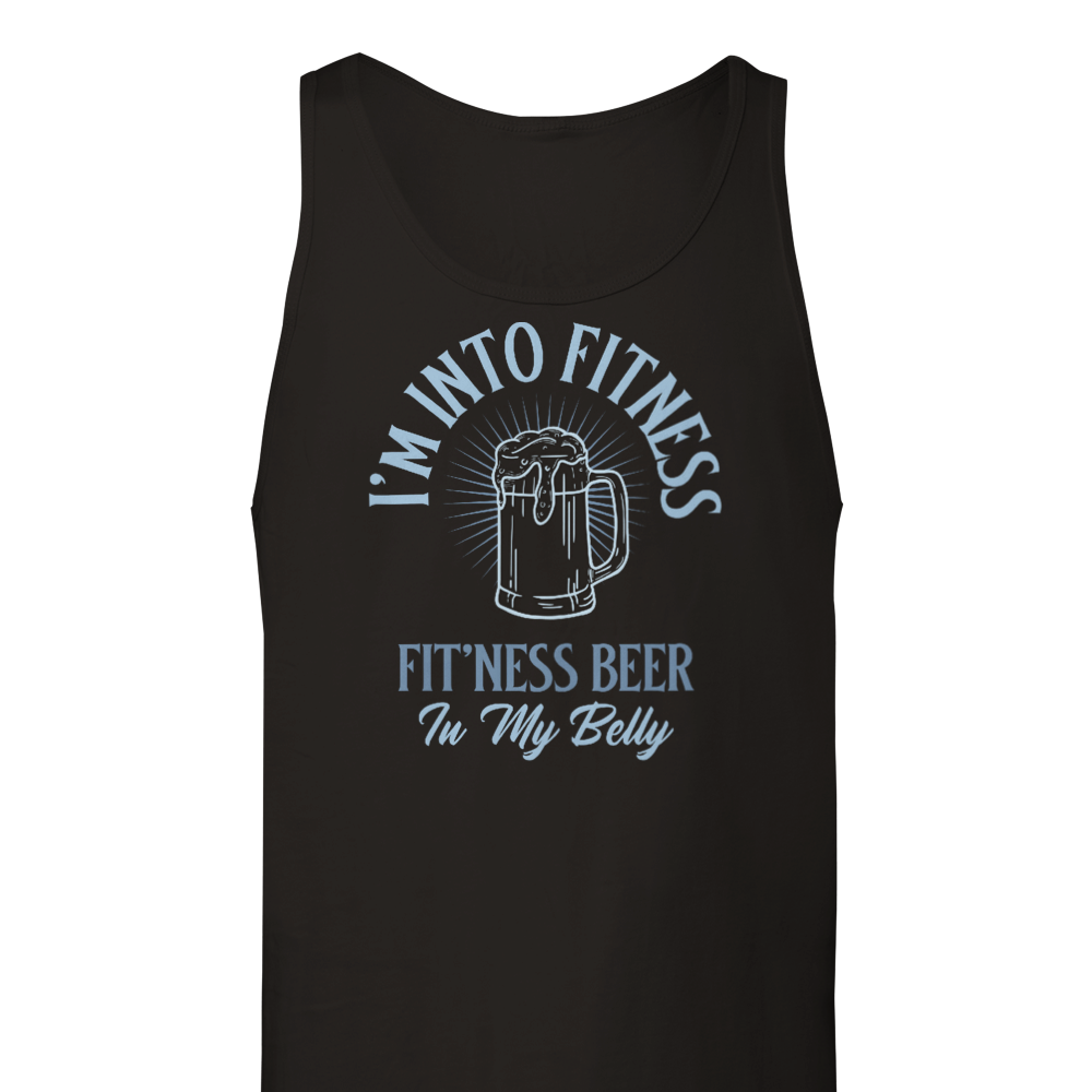 Black I'm Into Fitness, Fit'ness Beer In My Belly Tank Top